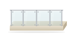 Стеклянные ограждения на стойках